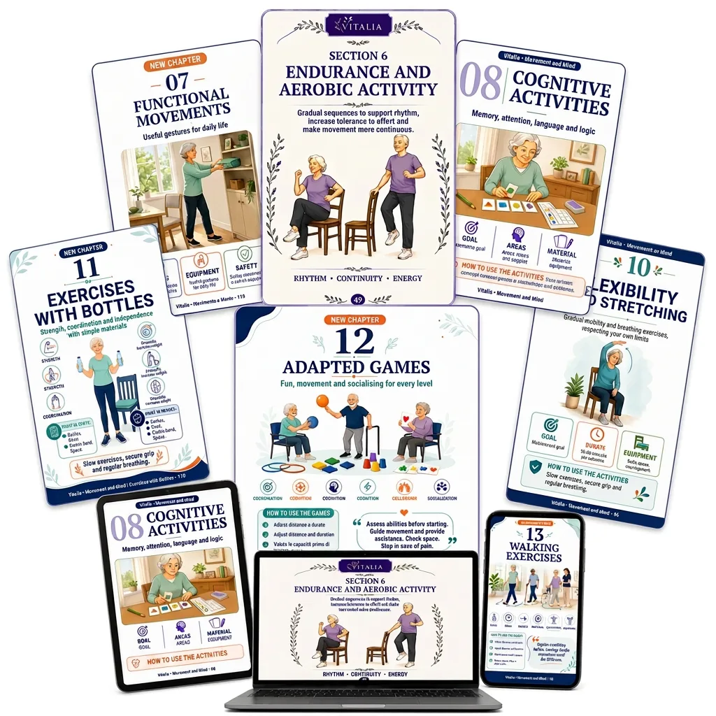 The printable exercise guides of the Senior Activity Kit
